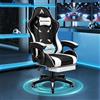 ALFORDSON Sedia da Gaming Massaggiante con Poggiapiedi Telescopico, Sedia Gamer con Cuscino Lombare & Poggiatesta, Ergonomico Sedie da Ufficio Schienale Regolabile 90-150°, Similpelle(Bianca)