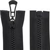 Aerzetix - C64116 - Set di 5 Cerniere Lampo iniettate N°5 65cm autobloccante separabile - tiretto Decorativo in Metallo - Colore Nero - Rete cursore merceria Cucito Giacca