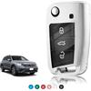 TOOMUME Custodia Chiave TPU Trasparente Lucido, Copri Chiave Adatto per VW Volkswagen Golf 7 Tiguan T-Roc T-Cross Polo Seat Ateca Ibiza Leon Skoda Octavia Fabia Kamiq