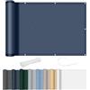 AXT SHADE Frangivisto Balcone Protezione 90x500cm Impermeabile Copri Ringhiera Balcone Privacy Frangivento Protezione UV con Occhielli e Fascetta per Terrazza Esterno-Blu Scuro