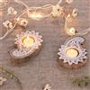 Handmade Intagliati a Mano Soprammobile Portacandele Indiano Legno Stampa Timbri Paisley