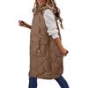 Generic Gilet Smanicato da Donna Lunga Giacca Invernale Antivento Giacca Senza Maniche Leggero Gilet Lungo Cappotto Casual Senza Maniche Giubbotto Gilet in Tinta Unita Inverno per Le Mezze Stagioni