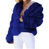 Generisch Giacca di pelliccia da donna in pelliccia sintetica - giacca corta in pelliccia sintetica - cappotto da donna in pelliccia sintetica - cappotto di pelliccia da donna tinta unita spessa giacca