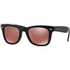 Ray-Ban RB4105 Folding Wayfarer, Occhiali da sole da uomo, Nero (Greenmirrorfuxia) 50 mm