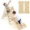 RELAX4LIFE 3 in 1 Triangolo da Arrampicata con Scivolo per Bambini, Arrampicata Montessori in Legno, Triangolo Stabile, Giocattoli Educativi per Bimbi 1+ Anni (Naturale)