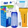 TONELIFE Kit Lavaggio Nasale - 300ml Bottiglia + 40 Pacchetto di Sale + Spruzzatore Nasale - rrigatore Nasale per Lavaggi Nasali Neti Pot per Irrigazione Nasale con due Beccucci- Nasali Sale - Sinus Rinse kit