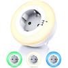 Brandson Luce notturna da presa con Sensore di Luce, Lampadina da notte presa con Sensore Crepuscolare, Lampada notturna, Luci LED Tre colori, Lampada Notturna LED per Bagno Corridoio Cucina Scale