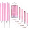 ODOOKON 36 Pezzi Candele Compleanno, Candeline Compleanno Lunghe con Supporto, Per Anniversario, Decorazioni Torta Compleanno, Baby Shower, Festa Delle Ragazze (Rosa)