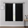 Joydeco Tende Oscuranti per Interni con Fettuccia 2 Pezzi L 117 x A 137 CM, Tende Termica Isolante Freddo e Caldo per Finestra Binario Camera da Letto e Soggiorno, Nero