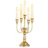 Sziqiqi Portacandele In Metallo Dorato - Alto 29,5 cm A 5 Bracci per Candele Coniche - Centrotavola A Lume di Candela, Decorazioni per Mensole di Natale