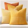 MIULEE Federe Cuscini per Divano in Velluto a Coste Serie Arancione 40x40 Set 4 Pezzi Moderno Morbido Decorativa Copricuscini per Divano Camera da Letto