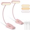 iFalarila 2 Pezzi Luce da Lettura Ricaricabile con Cavo Tipo-C, 12 LED Lampada da Lettura con Clip [3 Colore e 10 Luminosità] Lampade da libro Letto Clip Flessibile a Collo d'oca Piccola per Bambini