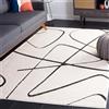 Safavieh Tappeto geometrico per soggiorno, sala da pranzo, camera da letto - Melody Collection, pelo corto, avorio e nero, 122 x 183 cm