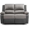 LOUNGITUDE UsineStreet - Divano relax a 2 posti, in microfibra/finta pelle, colore: Grigio