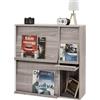 Iris Ohyama, Mobile, Scaffale, Libreria contenitore, con 4 ante ribaltabili, Legno, Elegante, Armadietto per riviste, per Camera da Letto, Soggiorno, Sala da Pranzo, Rovere Grigio, Flap Rack FR-F4