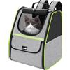 Pecute Zaino Trasportino per Gatti, Zaino Trasportino per Cani di Piccola Taglia, Borsa Trasportino per Gatti da Viaggio Escursionismo Bici Equitazione Passeggiate All'Aperto