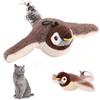 SKIKHN Interactive Chirping Bird Cat Toy, Flappy Bird Toy Cat, Giocattolo per Gatti Bird Chase, Gioco Gatto Uccellino Che Vola, Ricarica USB, Giocattolo Interattivo per Gatti Per Interni Esterni