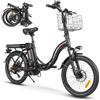 SAMEBIKE Bici elettrica 20 Fat Tire Bici elettrica pieghevole batteria 36V/13Ah, autonomia massima fino a 60-110km, fuoristrada mountain bike city e-bike uomo donna (CY20) (BLACK)