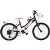 Cicli Puzone BICI MISURA 20 BIMBA BICICLETTA BAMBINA MTB 6V LINCY ART. LY20CC MADE IN ITALY (BIANCO ROSA)