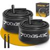 Gesinikad Confezione da 2 camere d'aria per bici da strada, 700 x 35-43C, AV48 mm, con valvola Schrader, compatibile con pneumatici da 700 x 35C/36C/37C/38C/39C/40C/41C/42C/43C, camera d'aria in gomma butilica
