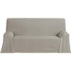 ECOMMERC3 | Foulard multiuso dimensioni 130 x 180 cm sia per divano che per letto, copriletto multiuso color lino, decorativo, protezione leggera ed elegante