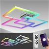 B.K.Licht Plafoniera LED smart WiFi, App e telecomando, controllo vocale, dimmerabile, CCT luce calda, neutra, fredda, colorata RGB, iOS & Android, 48 w