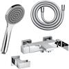 Fortis set vasca con rubinetteria, doccetta con 1 tipo di getto, asta saliscendi, supporto doccetta, flessibile doccetta, 8411100PC+5318501PC+53162125PC+15505PC, Scala cromo [Rubinetteria Bagno > Rubinetteria Vasca]