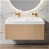 neoro n50 mobile La: 120 cm con 1 scomparto estraibile, con frontale in rovere liscio, lavabo doppio area, BN0434BFO+BN0161WM, n50 [Mobili da Bagno > Mobili con Doppio Lavabo]