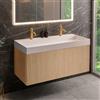 neoro n50 mobile La: 120 cm con 1 scomparto estraibile, con frontale in rovere liscio, lavabo doppio cube, BN0434BFO+BN0146WM, n50 [Mobili da Bagno > Mobili con Doppio Lavabo]