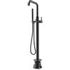 Bossini Teo rubinetto vasca a pavimento, miscelatore monocomando, Z00752000073005, Teo nero opaco [Rubinetteria Bagno > Rubinetteria Vasca]