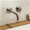 Bossini Nobu rubinetto lavabo a parete, INZ206000075005, Nobu acciaio inox spazzolato [Rubinetteria Bagno > Rubinetteria Lavabo]