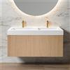 neoro n50 mobile La: 120 cm con 1 scomparto estraibile, con frontale in rovere liscio, lavabo doppio area, BN0434BFO+BN0156WM, n50 [Mobili da Bagno > Mobili con Doppio Lavabo]