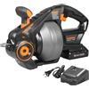 DOMINOX 18V Spirale Pulizia Tubi Elettrica, 7,6m Albero in Acciaio a Molla per 19-51mm Tubo, Pulitore Tubi Scarico per WC, Bagno, Cucina, Fogna (Comprese le Batterie)