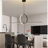 Lanekd LED Lampada a Sospensione Cucina Lampada da tavolo da Pranzo 50W Lampadario Dimmerabile con Telecomando Plafoniera Moderna Anello Altezza Regolabile Lampada a Soffitto per Ufficio Sala da Pranzo Luci