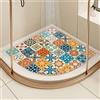 EUPXRHY Tappeto Doccia Antiscivolo Angolare, Tappeto Doccia Angolare, Pedana Antiscivolo per Doccia, Luffa in PVC Tappetino Antiscivolo Doccia per Doccia O Vasca da Bagno,A,75x75cm