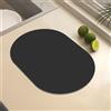 Odot Tappetino Scolapiatti, Colore Solido Ellittica Tappetino Scolapiatti Assorbente Tappetino Assorbente Cucina Asciugatura Rapida, Tappetino Macchina Caffe Antiscivolo (Nero,50x80cm)