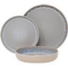 NAMAI - Servizio Piatti 4 Persone - Porcellana - Adatti In Lavastoviglie e Microonde - Servizio Piatti Moderni - Set Piatti 12 Pezzi - Piatti Moderni Particolari - Piatti Colorati (Set Piatti 12 pz)