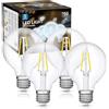 Aigostar Lampadina Vintage Edison LED E27 6W Equivalenti a 57W, Luce Bianca 6500K, 750Lm, CRI＞80, G80 Stile Vintage Lampadine Decorativo, Non Dimmerabile, Pacco da 4 Pezzi