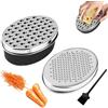 Norhogo Grattugia manuale multifunzione in acciaio inox con griglia e coperchio per Kse, zenzero, carota, Gemse, Burro, Cioccolato - 2 Gren Nero