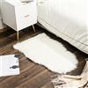 JXLOULAN Tappeto in finta pelliccia di pecora, bianco, 40 x 60 cm, a pelo lungo, morbido tappeto decorativo per sedie, divano, camera da letto, cameretta dei bambini