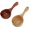 HERCHR Mestolo Grande in Legno per Zuppa D'acqua Cucchiaio, 2 Profondi Cucchiaio per Cucinare E Servire Alimenti, Multiuso Cucchiaio in Legno Manico Lungo, Cucchiaio da Cucina in Legno per mescolare