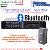 GBC Amplificatore professionale 100V 180W A 6 ZONE CON LETTORE CD, MP3 E BLUETOOTH