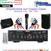 KARMA KIT PA2380BT amplificatore stereo con mp3 bluetooth casse nere e microfono