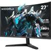 KOORUI Curvo Monitor Gaming 27 Pollici,1920×1080 (FHD), 180Hz Mornitor, 1Ms Tempo