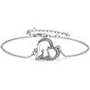 PRAYMOS Bracciale con giraffa per ragazze, in argento Sterling 925, regolabile, per famiglia, giraffa, da donna, regalo per mamma e figlia (bracciale con giraffa), Argento