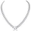 Richsteel Lettere A-Z Collana Uomo Argento Collana Cubana 7 MM Uomo Acciaio 46+5 CM Collana Iniziale Cuban Chain San Valentino Regalo Uomo