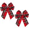 Miaija 2 fermagli per capelli con fiocco in tartan rosso, accessori per capelli per ragazze e donne