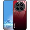 UPLAI Cover per Realme 12 Pro 5G/Realme 12 Pro+ Plus 5G, Ultra Sottile Morbido TPU Silicone Antiurto Custodia Insieme a Colore Sfumato Vetro Temperato, Moda Colorato Caso.Rosso Nero