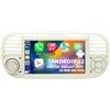 UUTouIoI Autoradio per FIAT 500 2007 2008 2009 2010 2011 2012 2013 2014 2015, Sistema Android 12 2G+64G con GPS Navi CarPlay Android Auto, 7 pollici IPS Touchscreen WiFi Bluetooth FM Controllo al Volante