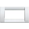Vimar 16734.21 Idea Placca Classica 4 moduli, metallo pressofuso, argento metallizzato